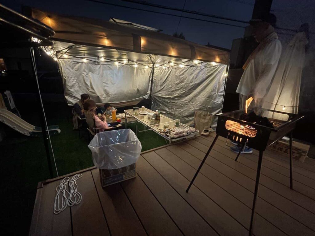 家の庭でBBQしました！